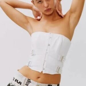 White Corset with Buckle Straps